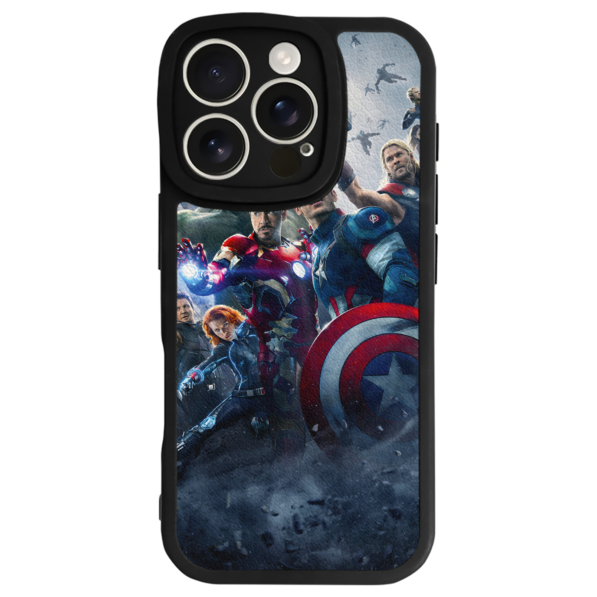 （画像用） アベンジャーズ The Avengers 【iPhone 16シリーズ対応】シリコンスマホケース（レザー調） 材質：シリコン